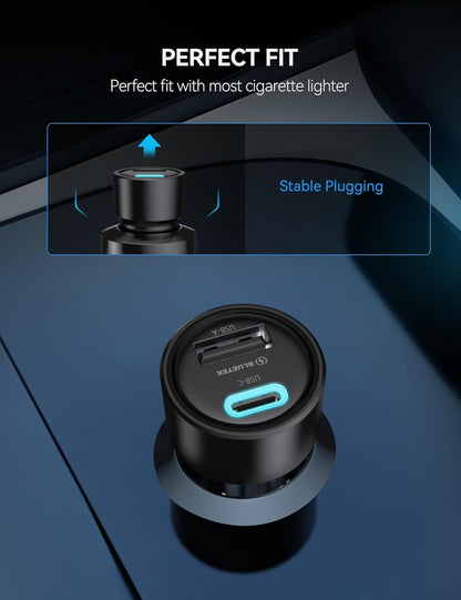 USB C Car Charger [2Pack], 48W 2-Port Cigarette Lighter Fast Chargering, PD&QC3.0 USBC Car Charger Adapter Compatible with Iphone 16/15 Plus/15/14/13 Galaxy